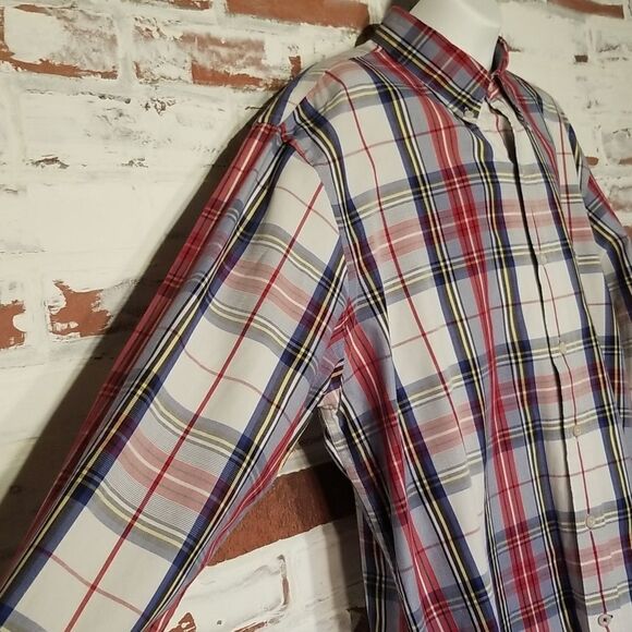 IZOD Plaid Long Sleev Button Down Lrg - Picture 3 of 11